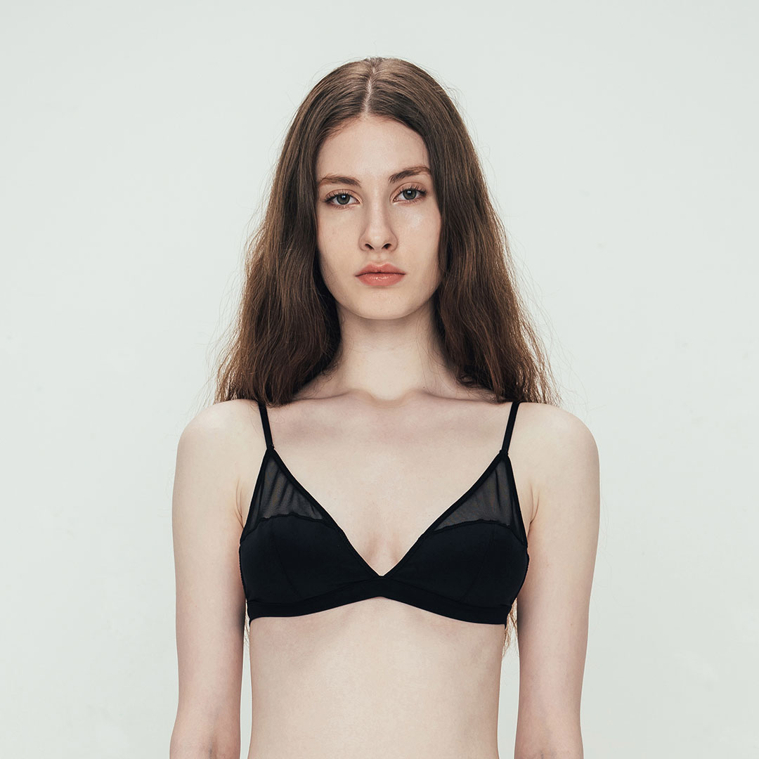 variable｜ Triangle Soft-Cup Bra | Black