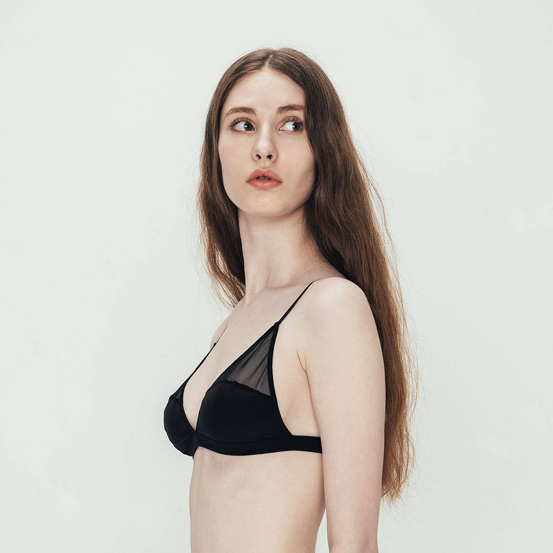 variable｜ Triangle Soft-Cup Bra | Black